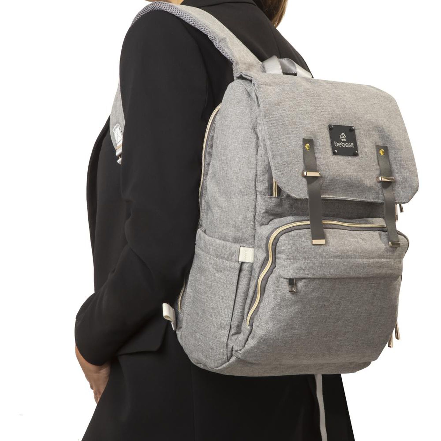 Mochila Pa&ntilde;alera Bebesit Gris image number 4.0