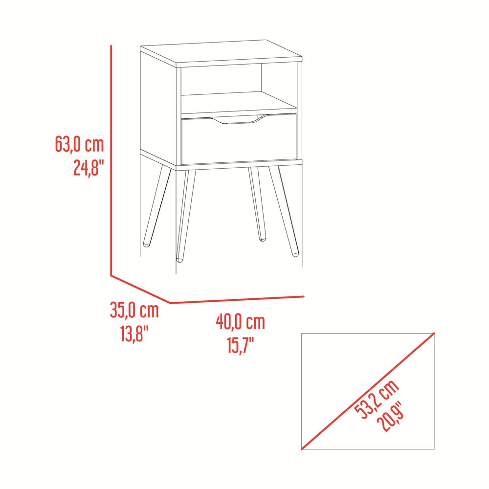 Velador Melamina 1 Cajon 63x40x35 Cm Café Claro Y Azul image number 8.0
