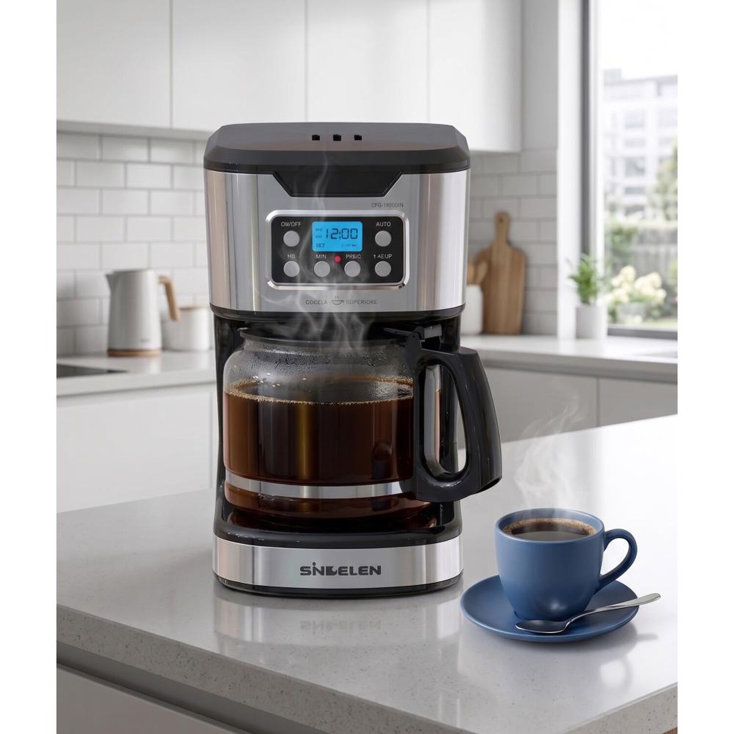 Cafetera Sindelen Cfg-1800din / 1,8 Litros / 900w image number 2.0