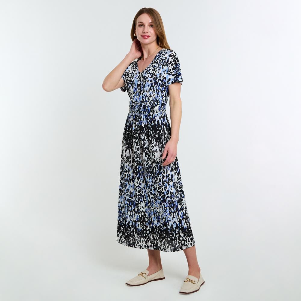 Vestido Largo Manga Corta Cuello V Mujer Lesage image number 2.0