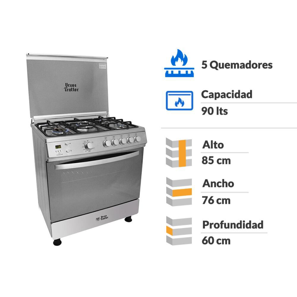 Cocina A Gas Ursus Trotter UT EURO80 PR / 5 Quemadores image number 1.0