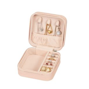 Estuche Organizador Joyas Cuadrado 10cm Joyero Rosa Aros