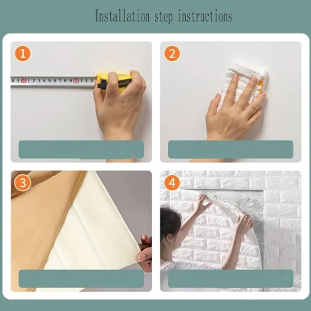 Pack 10 Lamina Papel Mural Autoadhesivo 3d Ladrillo 70x79 Celeste image number 1.0