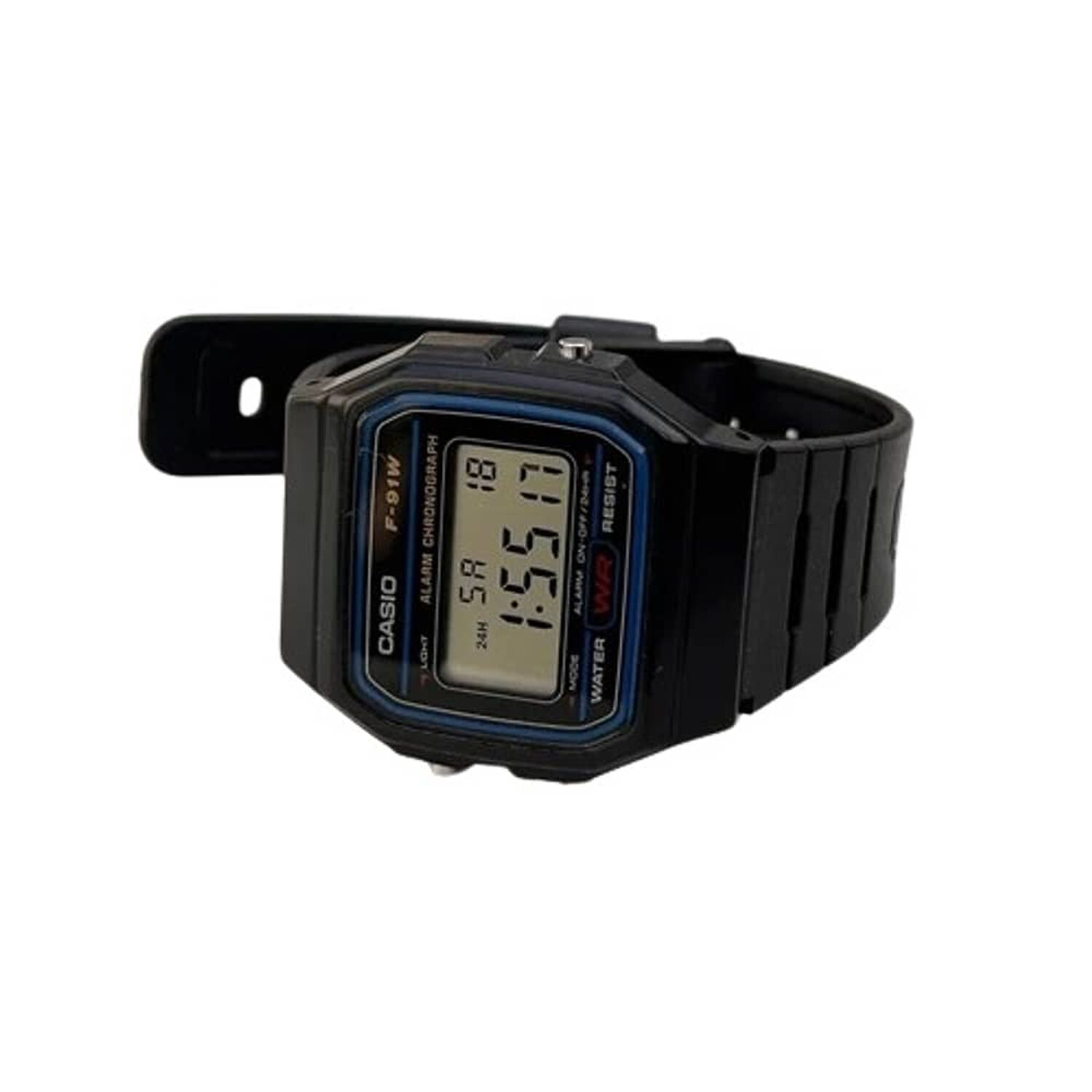 Reloj Casio Digital F91w-3dg Negro De Resina image number 1.0