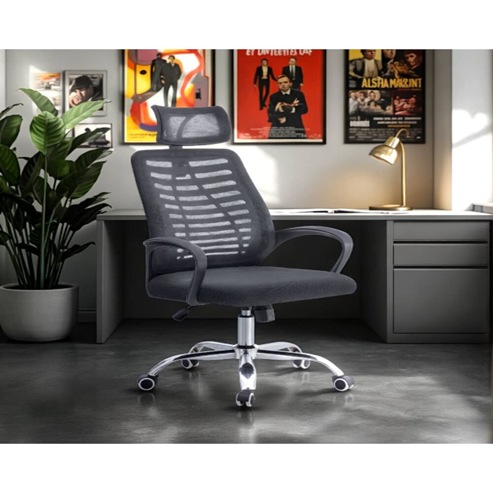 Silla De Oficina Ejecutiva Madrid Ergonomica Color Negro Bm-805 Arthome image number 2.0