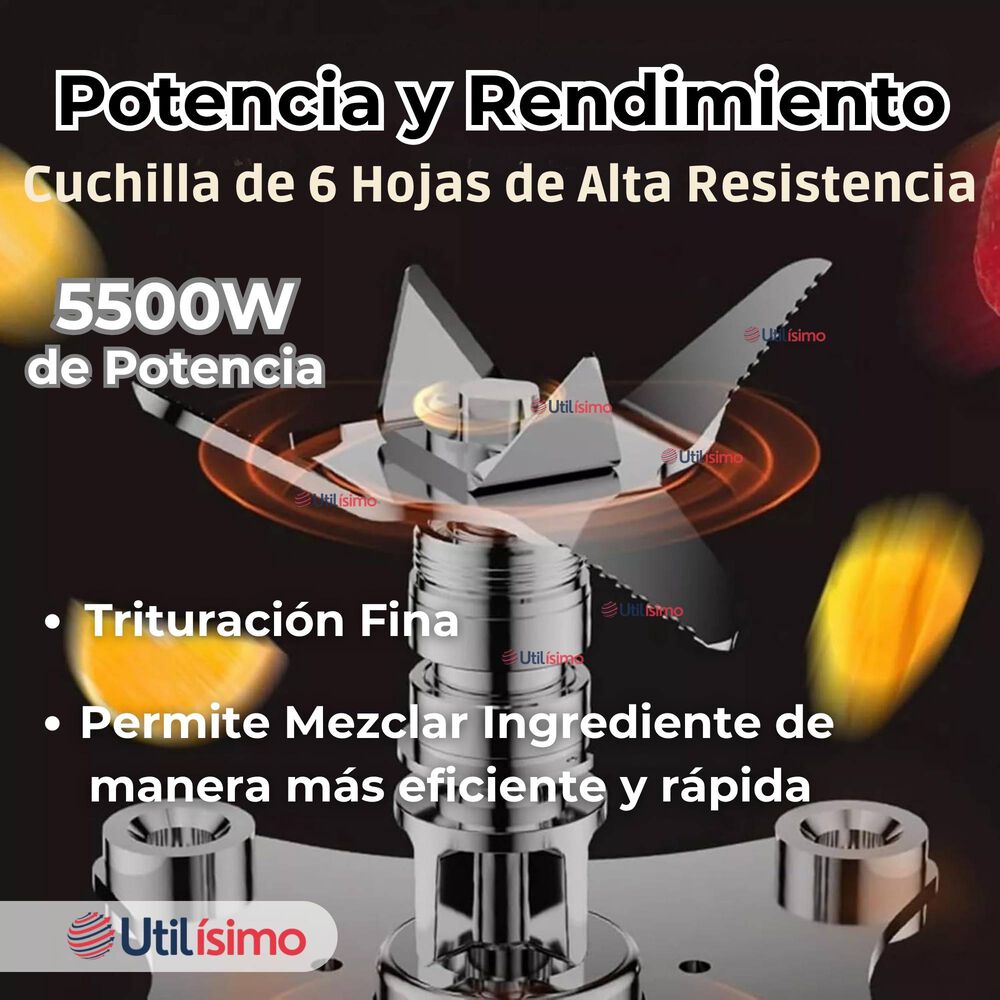 Licuadora Juguera Potente Multifuncional Jarra De Pl&aacute;stico 2l 5500w De Potencia + Mango Triturador image number 7.0
