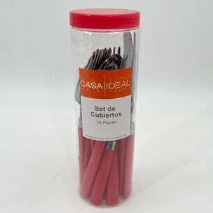 Cubiertos De Mesa Casaideal Magenta 16p / 16 Piezas