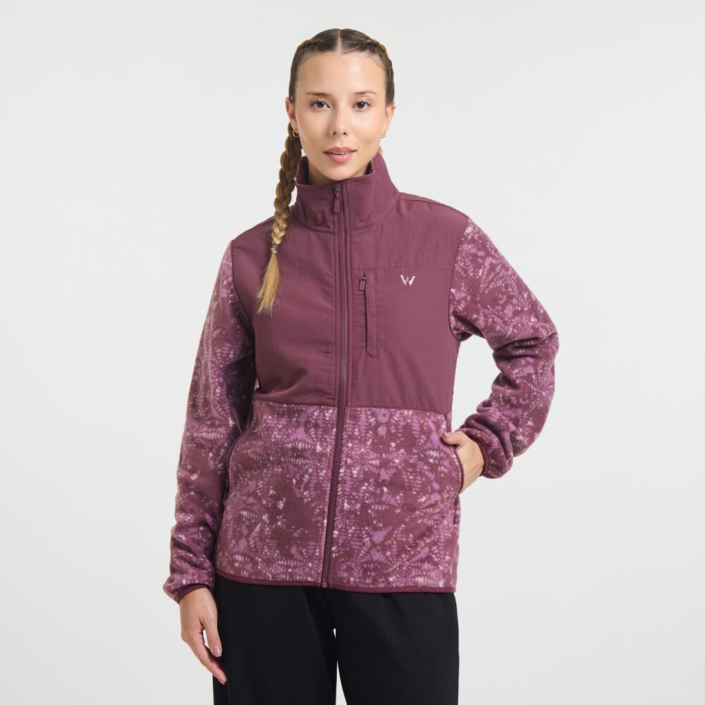 Polerón Deportivo Bloque Color Regular Cuello Alto Mujer Wetland image number 0.0