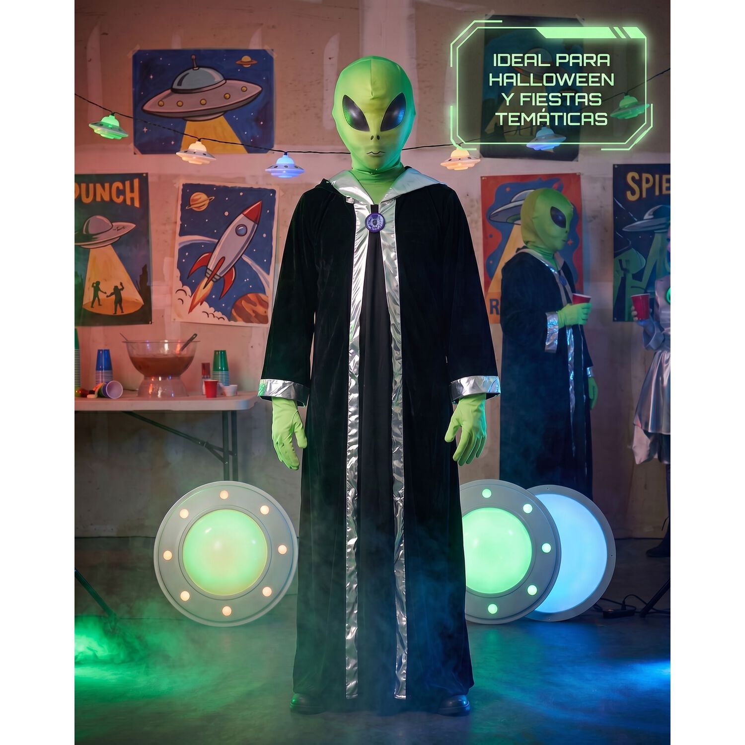 Disfraz Alien Marciano M&iacute;stico Stardy Infantil Para Ni&ntilde;os Verde Cosplay Extraterrestres Espacial Ideal Para Fiesta, Halloween image number 5.0