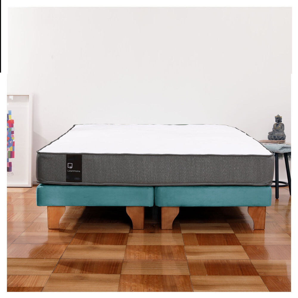 Cama Europea Zen Best Tela Velvet Turquesa 2 Plazas image number 0.0