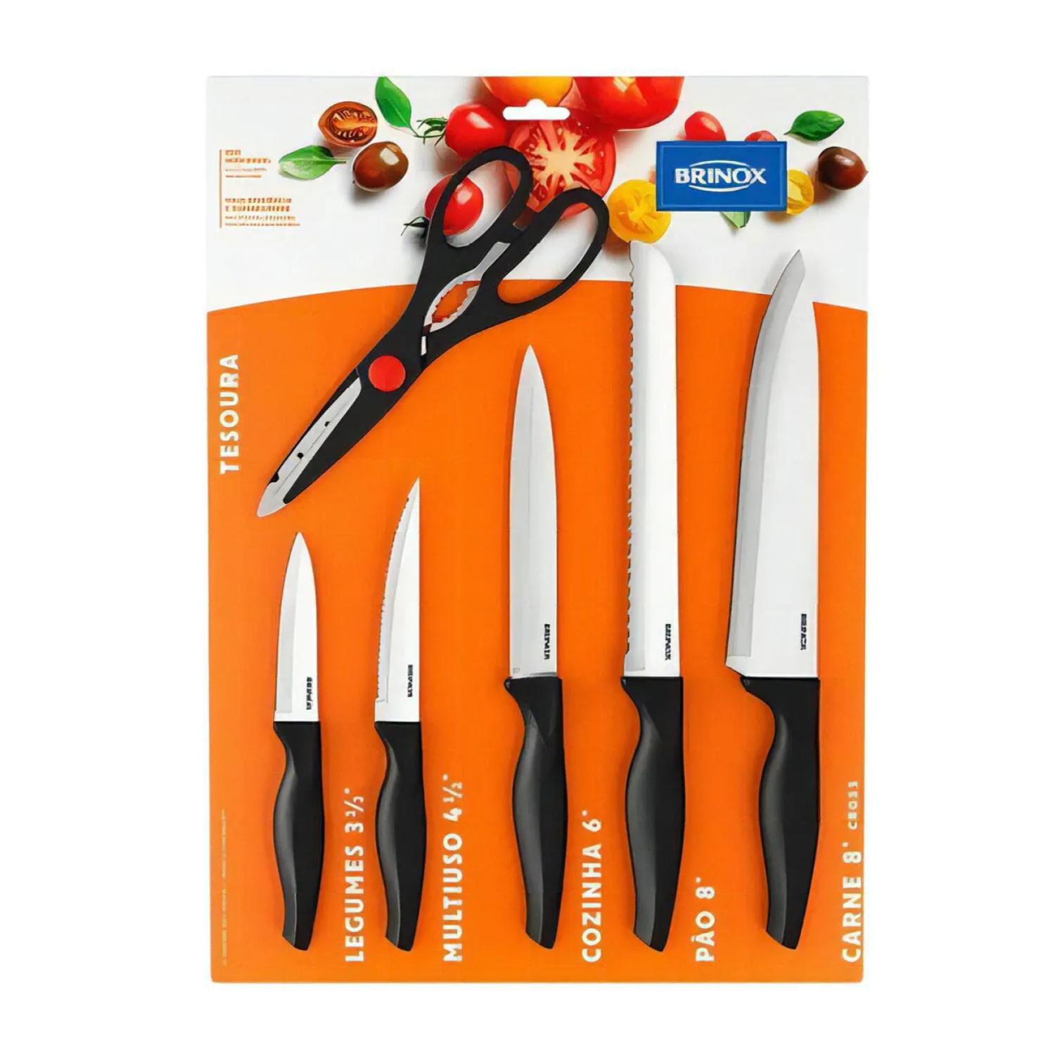 Set 5 Cuchillos Cross Para Cocina Negro Brinox image number 3.0