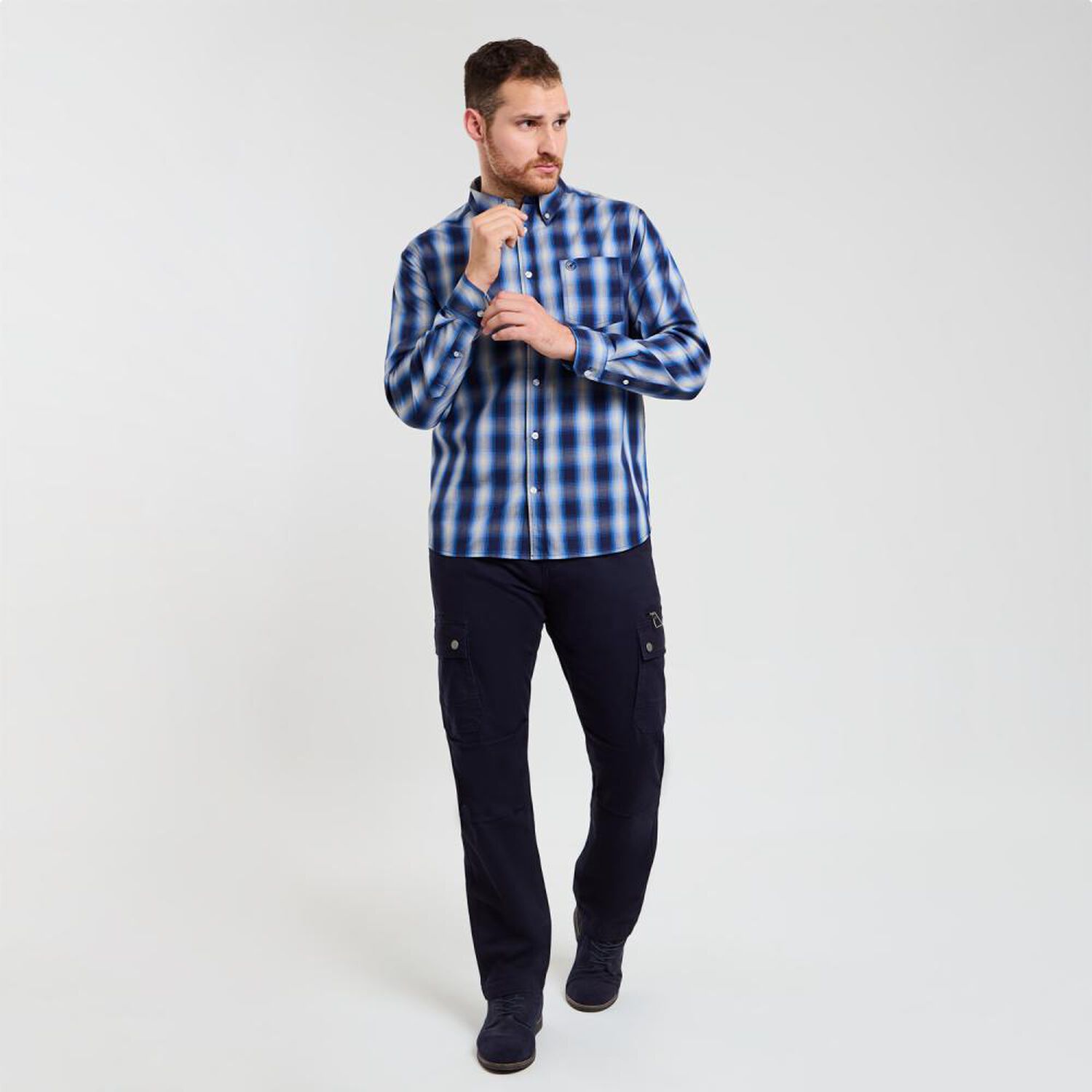 Camisa Cuadrille Regular Manga Larga Hombre Peroe image number 1.0