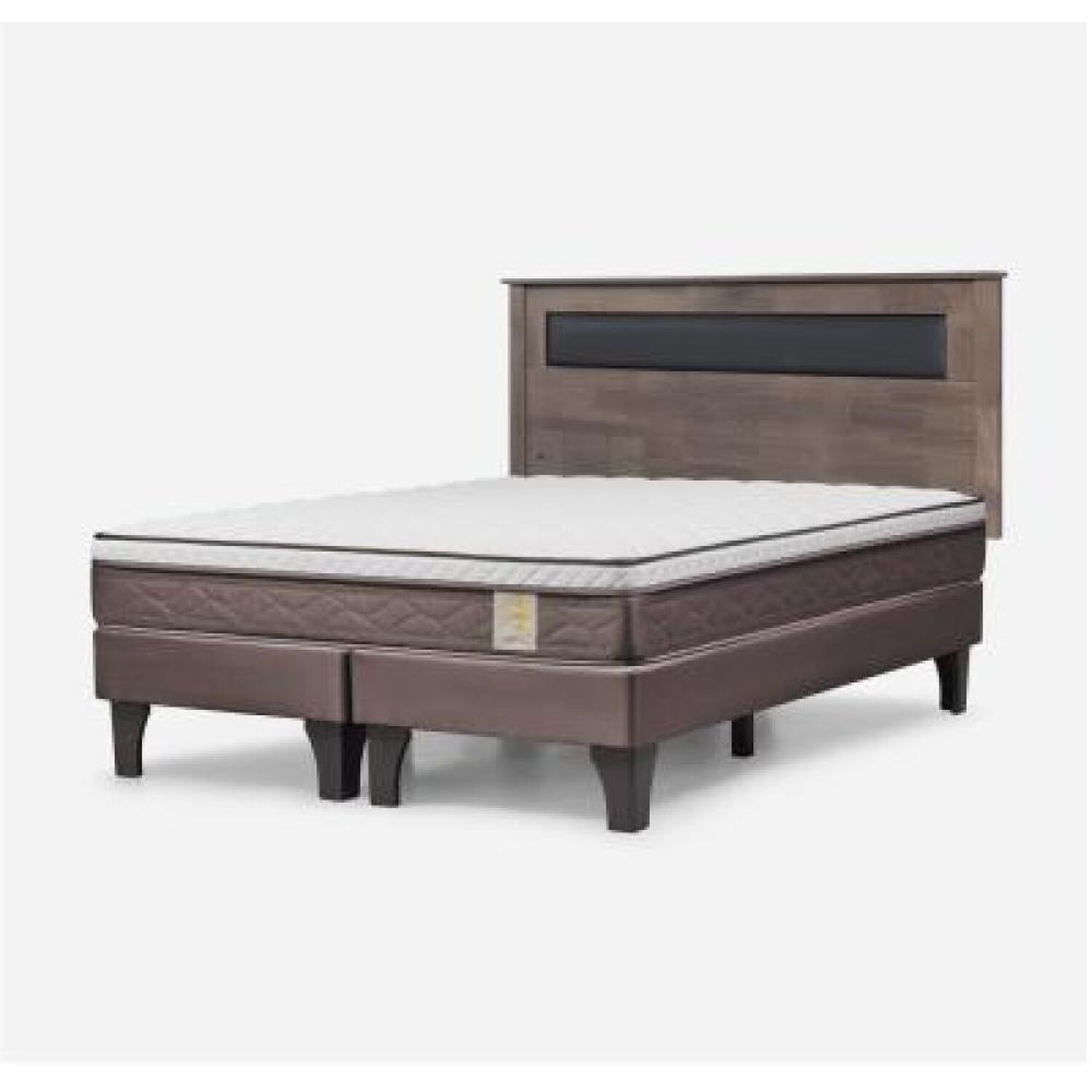 Cama Europea Rosen New Style 4 Plus / King / Base Dividida  + Respaldo Ferrara Gris image number 8.0