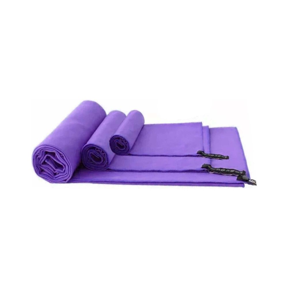 Set 3 Toallas Baño Viaje Microfibra Secado Rápido Violeta image number 2.0