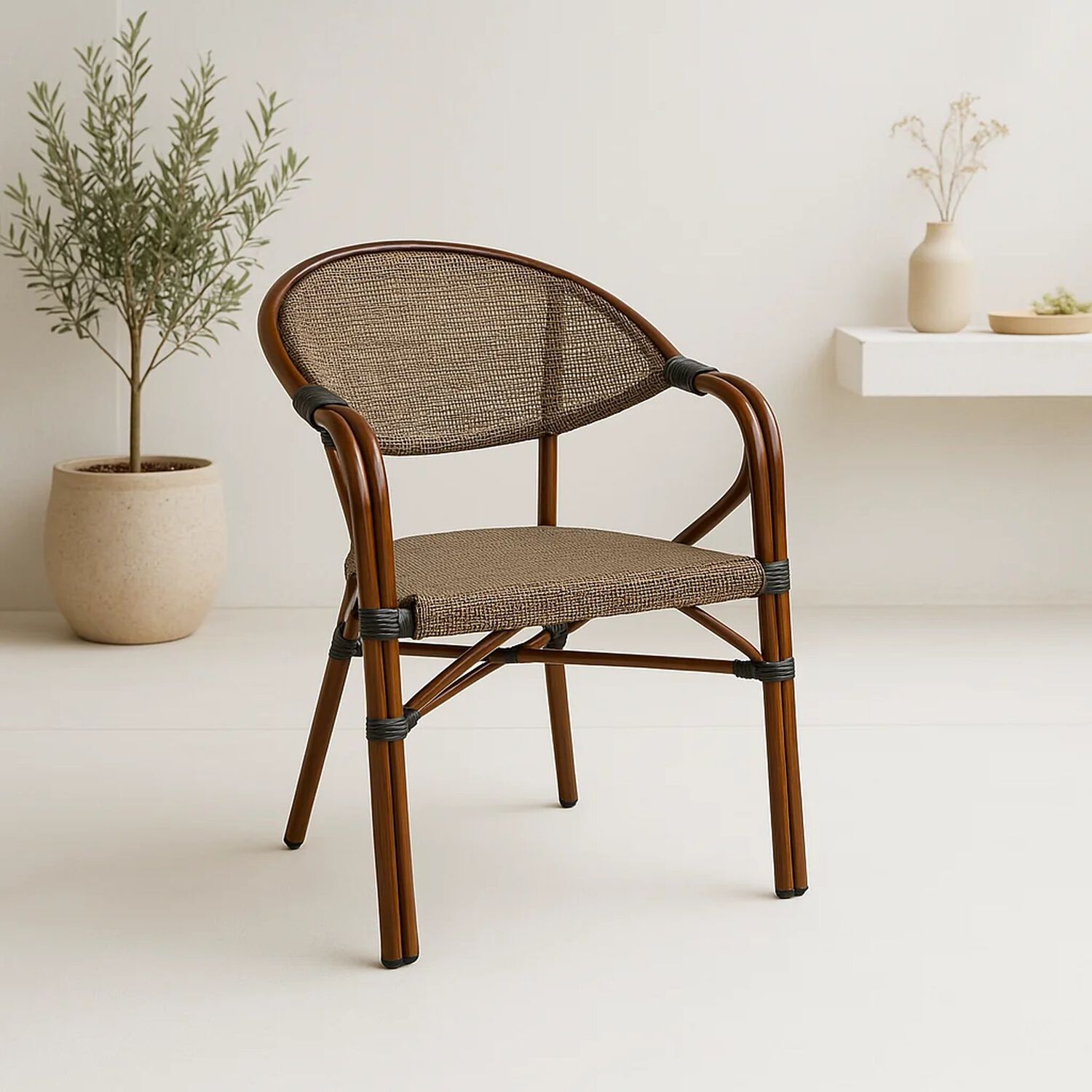 Silla Bistro Parisina Textileno Con Reposabrazos - Beige image number 3.0