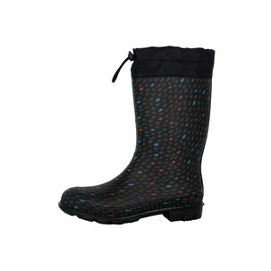 Bota De Agua Con Polar Biela Gotas Negro Alquimia