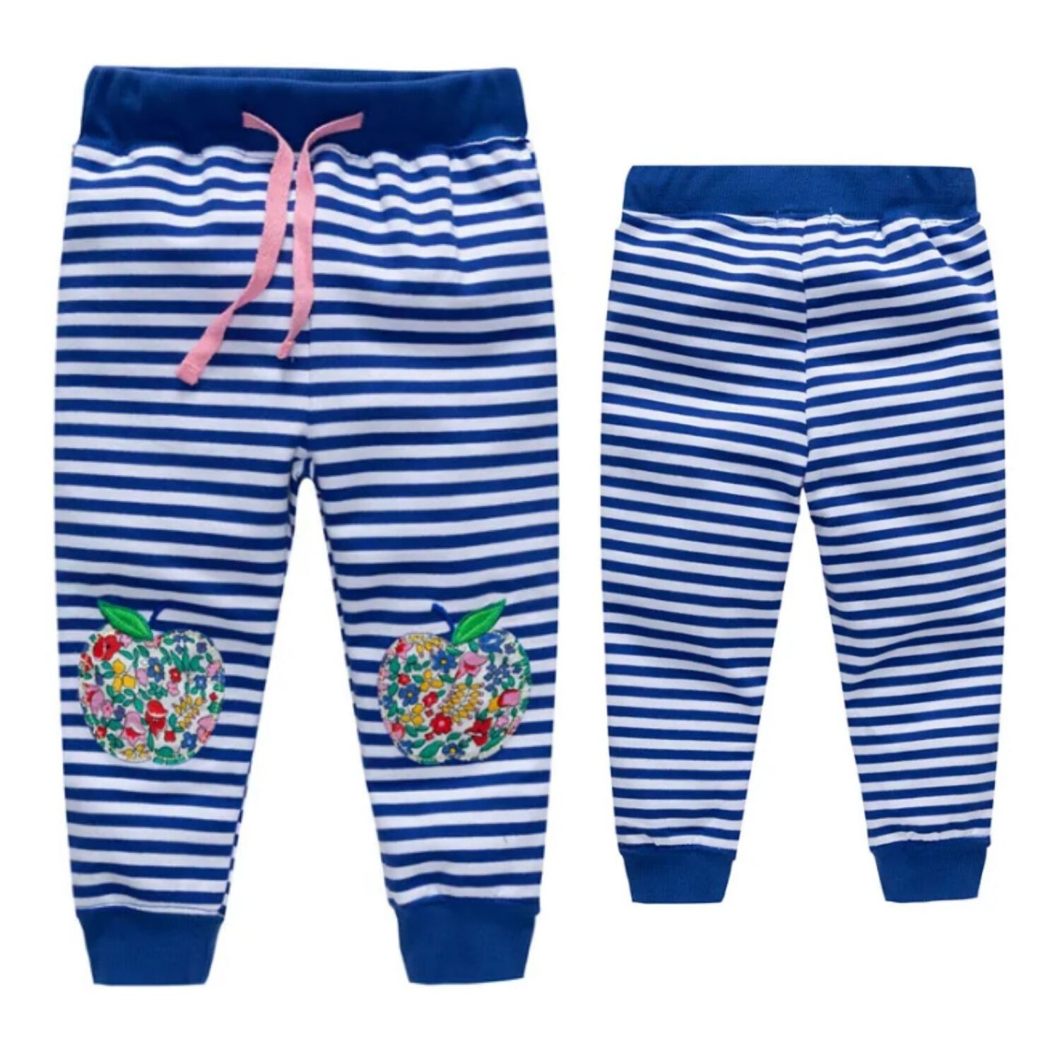 Pantal&oacute;n Buzo Ni&ntilde;a 100% Algod&oacute;n Azul Rayas Manzana image number 0.0