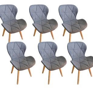Pack 6 Sillas Mariposa Wood Lino Gris