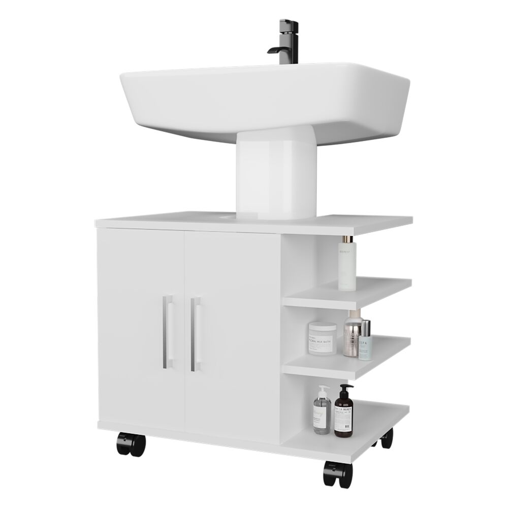 Mueble Ba&ntilde;o Piso Lavamanos 2 Puertas Fm-009b - Blanco image number 1.0