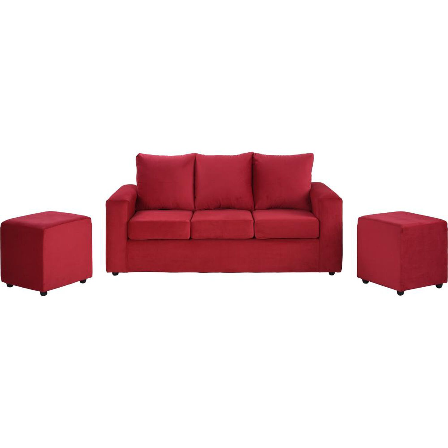 Juego De Living Bodevir Kendy / 3 Cuerpos + 2 Pouf image number 1.0