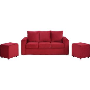 Juego De Living Bodevir Kendy / 3 Cuerpos + 2 Pouf