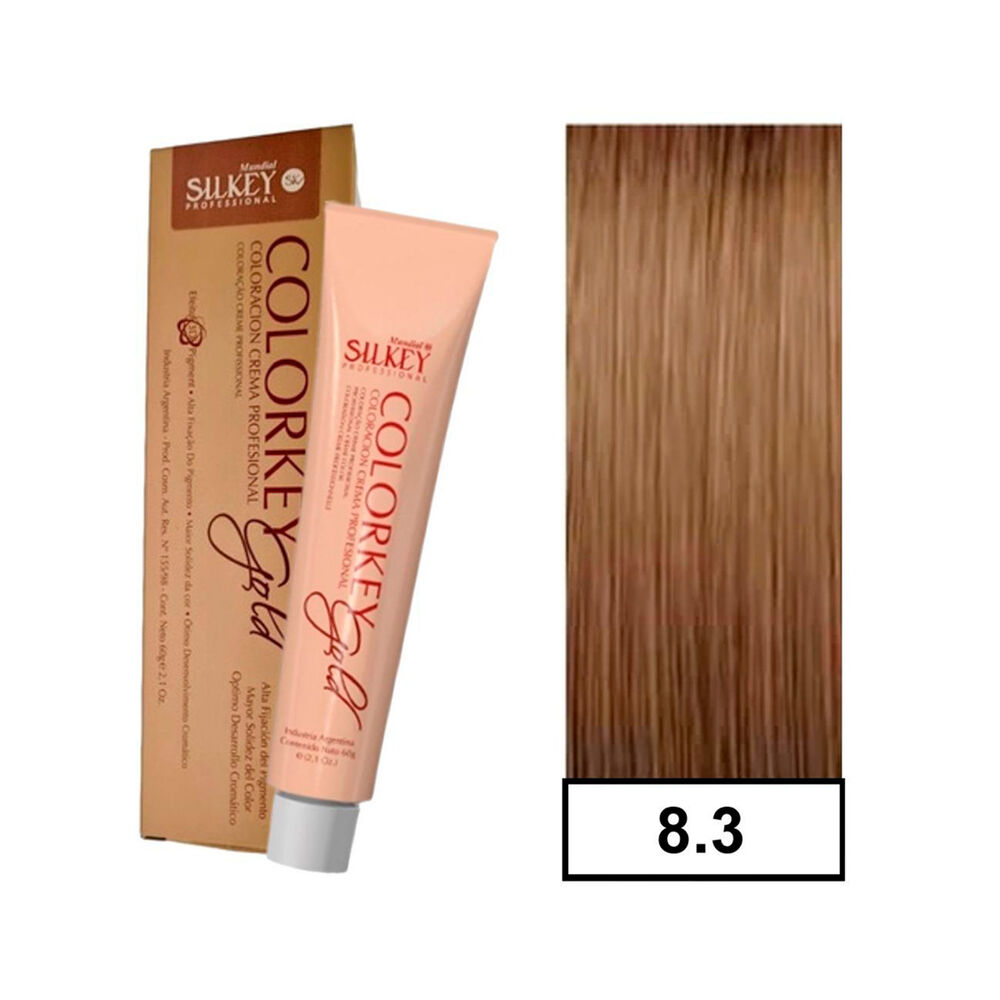 Colorkey Gold - Tintura Permanente Efecto 3d Pigment 60gr + Oxidante - 8.3 Rubio Claro Dorado image number 0.0