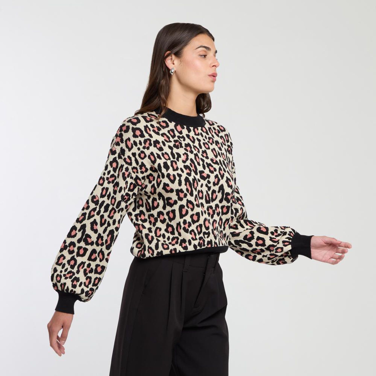 Sweater Jackard Regular Manga Larga Cuello Redondo Mujer Rolly Go image number 2.0