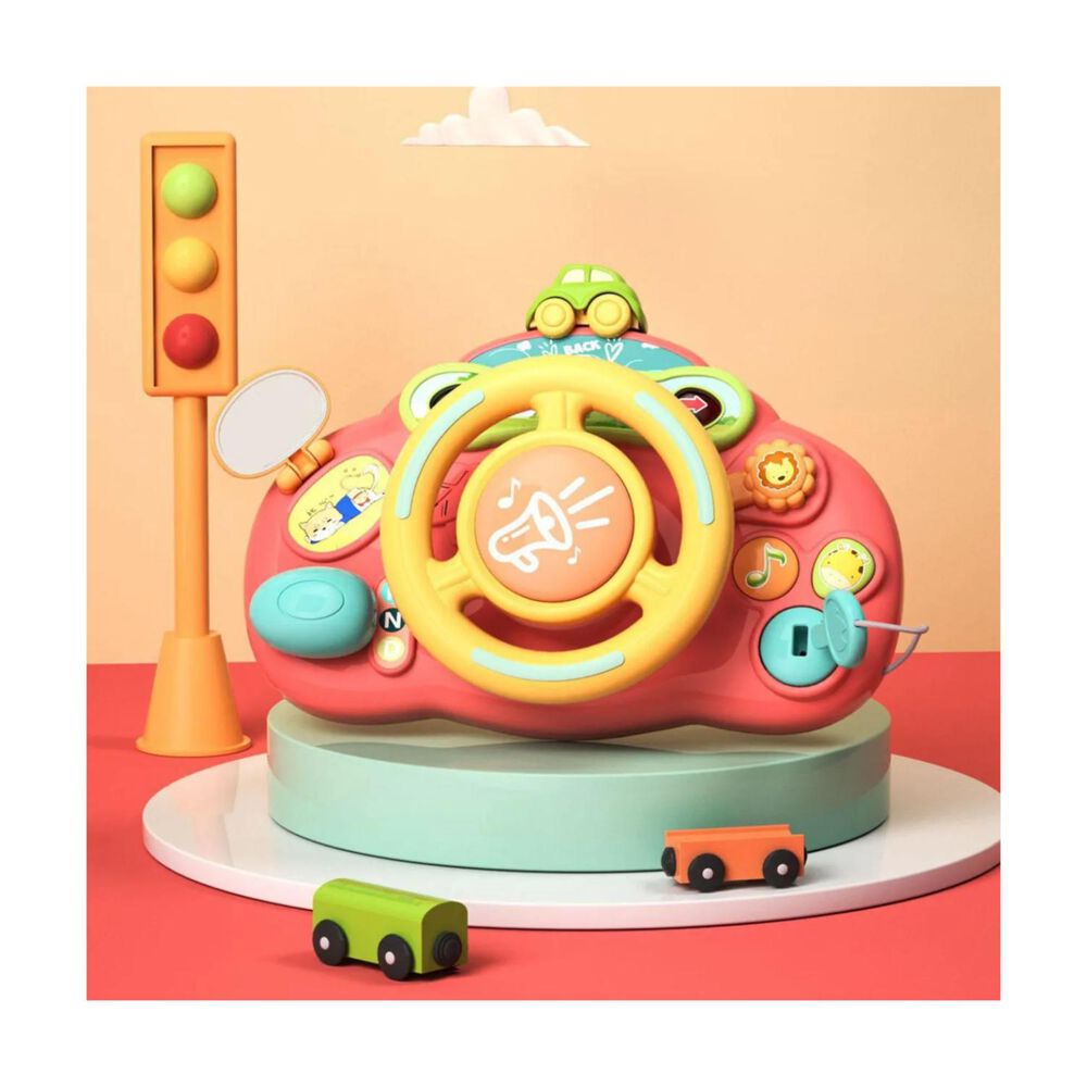 Juguete Simulador Volante Interactivo Sonido Rosa Infantil image number 2.0