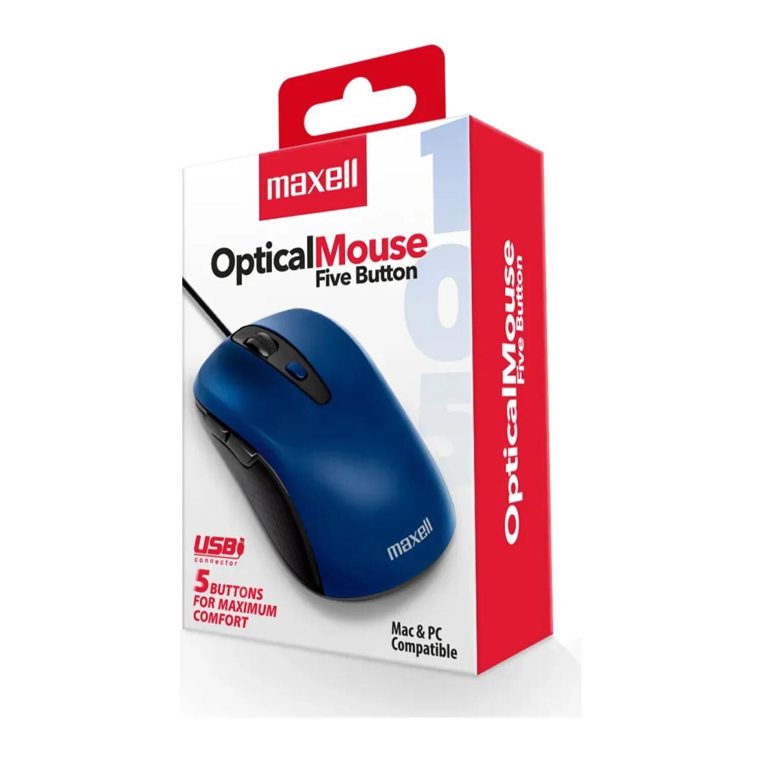 Mouse Alambrico Usb 5 Botones Azul Mowr-105 Maxell image number 2.0