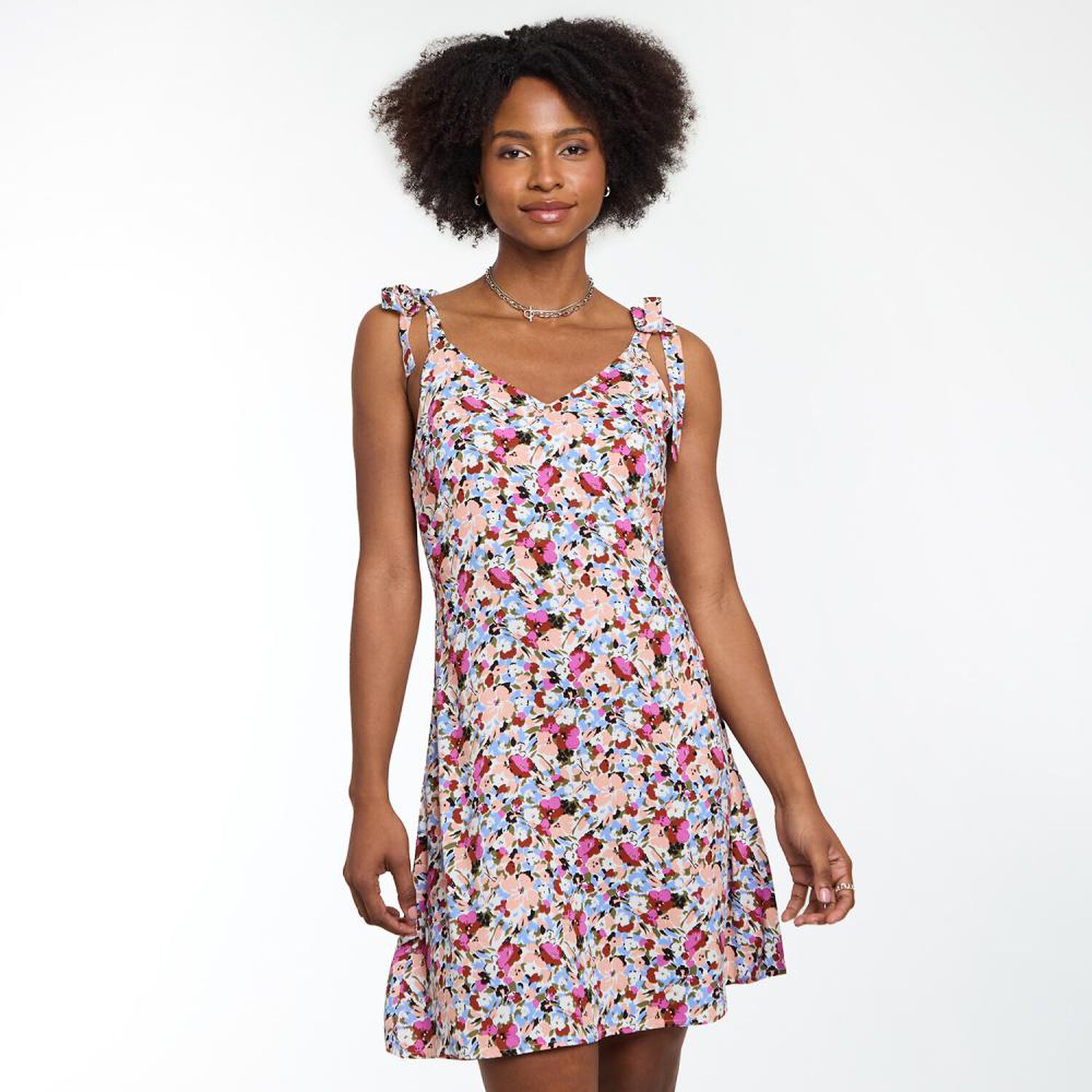Vestido Midi Con Amarras Sin Mangas Cuello V Mujer Rolly Go image number 0.0