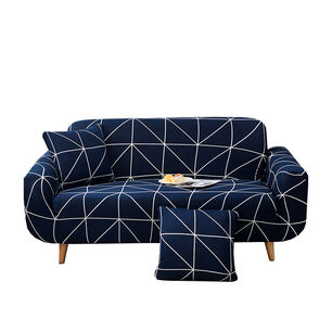 Funda Sill&oacute;n Dise&ntilde;o Geo 2 Cuerpos Azul