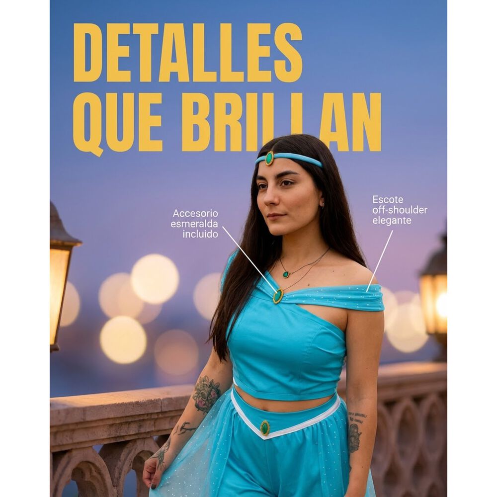 Disfraz Princesa Jasmine Jazmin Aladd&iacute;n Cosplay image number 19.0