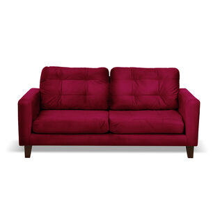 Sofa Napoles 3 Cuerpos Tela Velvet Burdeo