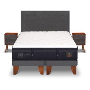 Cama Europea Cic Super Premium / 2 Plazas / Base Dividida + Set De Maderas