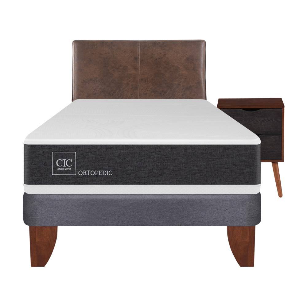 Cama Europea Cic Ortopedic / 1.5 Plazas / Base Normal + Set De Maderas image number 0.0