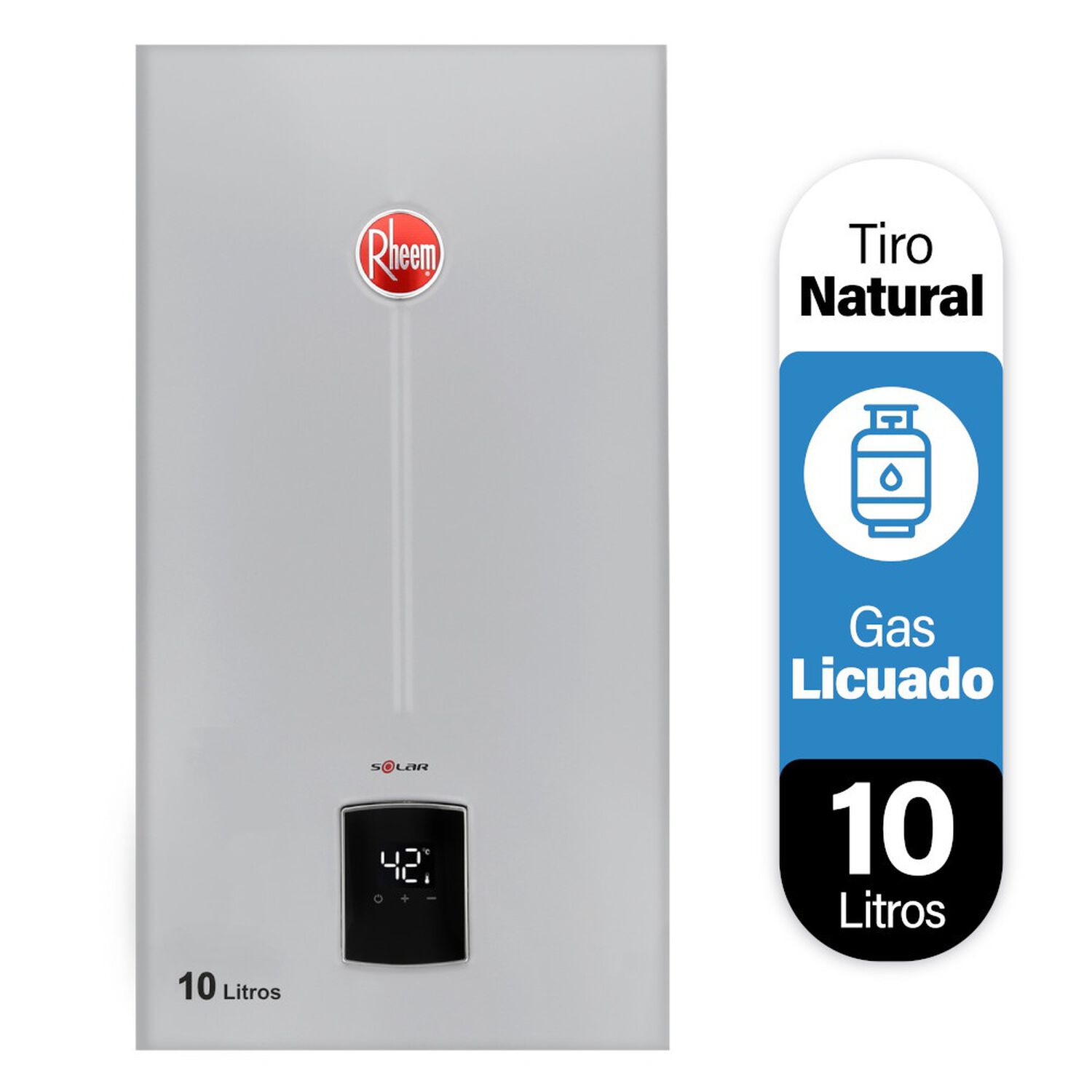 Calefont 10 Litros Gas Licuado Tiro Natural Rheem image number 1.0