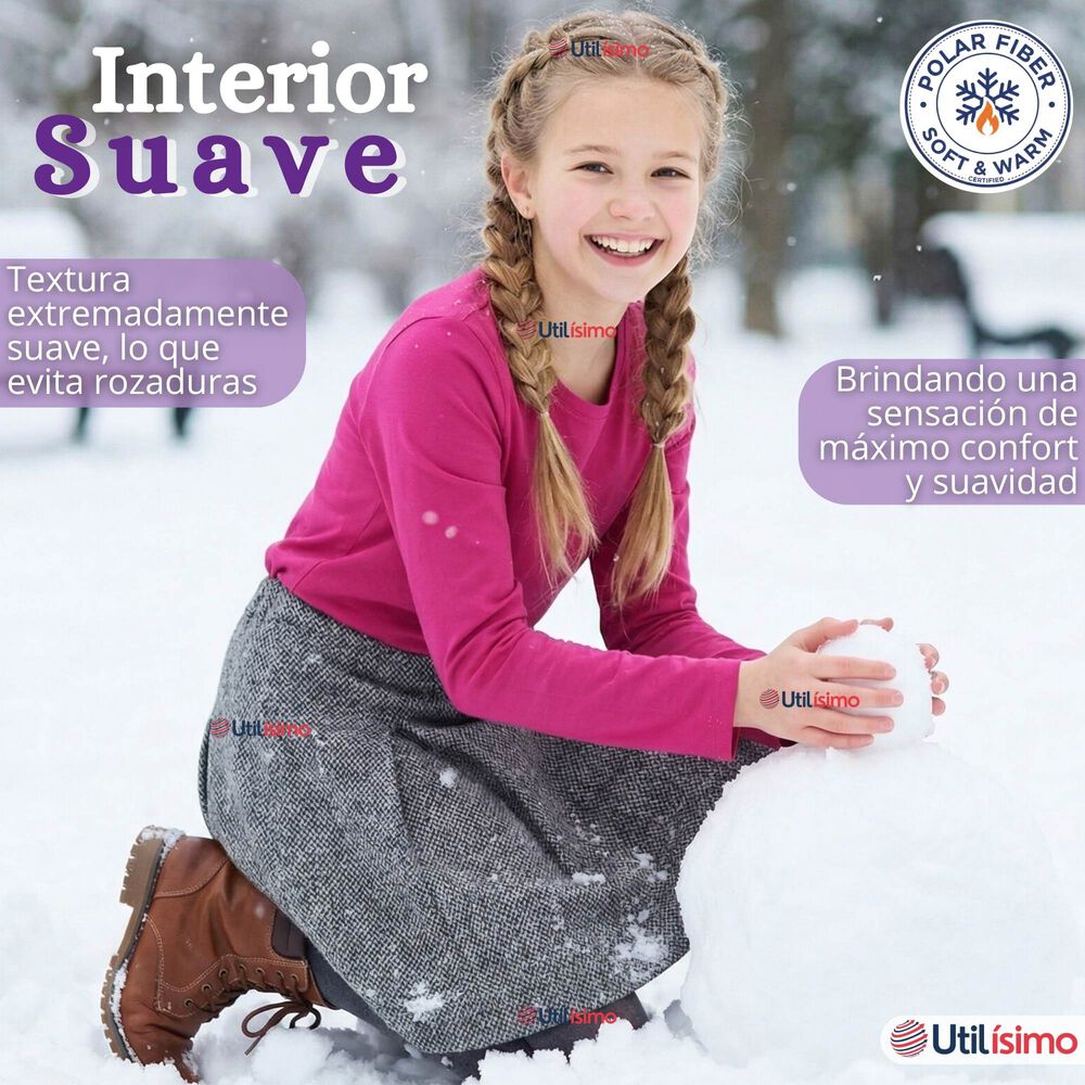 Pack 6 Poleras Camisetas Polar Primera Capa Cuello Redondo Manga Larga Colores Surtido Ni&ntilde;a image number 6.0