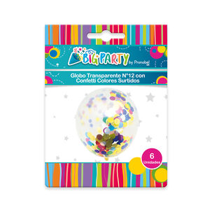 Pack Globo Transparente + Confetti Redondo Big Party