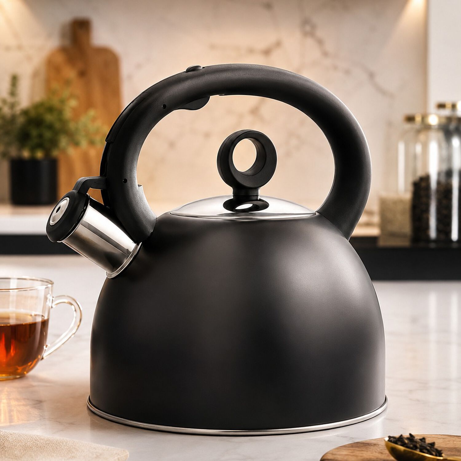 Tetera 2,5 Litros Acero Inox Modelo Dark Marca Vitta Color Negro image number 0.0