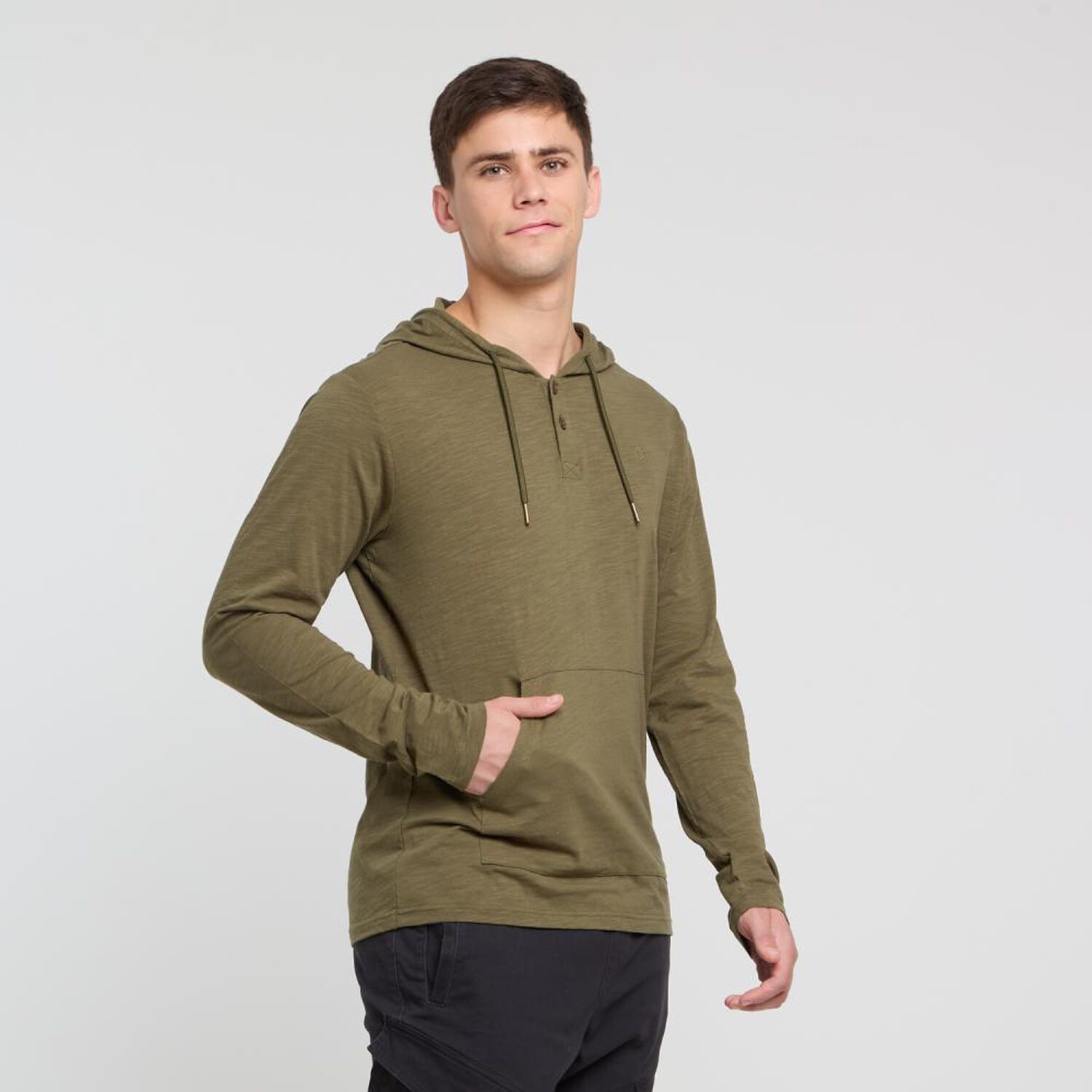 Polera Lisa Slim Manga Larga Cuello Alto Hombre Ocean Pacific image number 2.0
