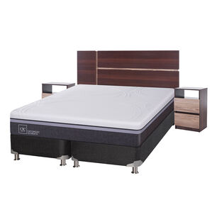 Box Spring Cic Ortopedic Advance / King / Base Dividida + Set De Maderas Enio