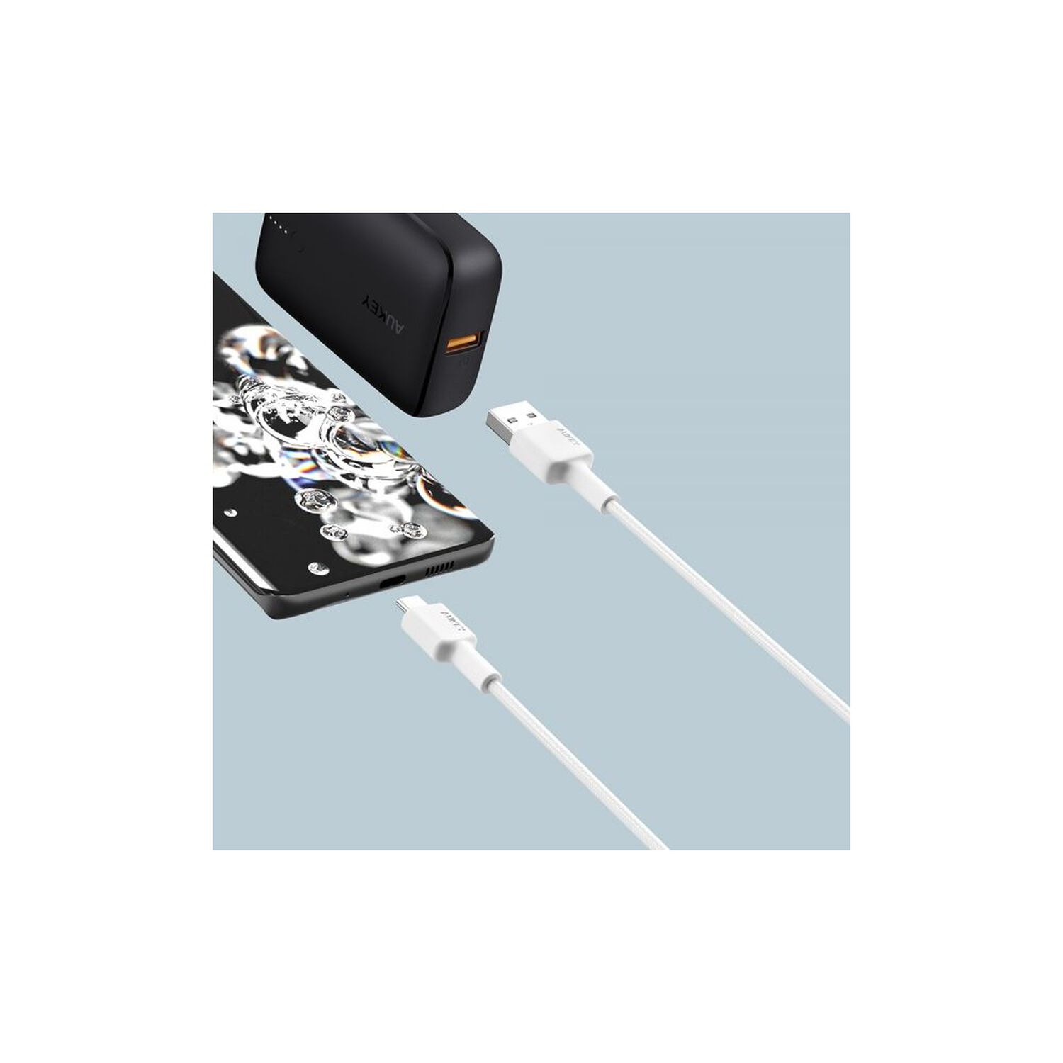 Aukey Cable Trenzado Nylone Usb 2.0 A Usb-c 0,9m Blanco Cb-cd30-w image number 3.0
