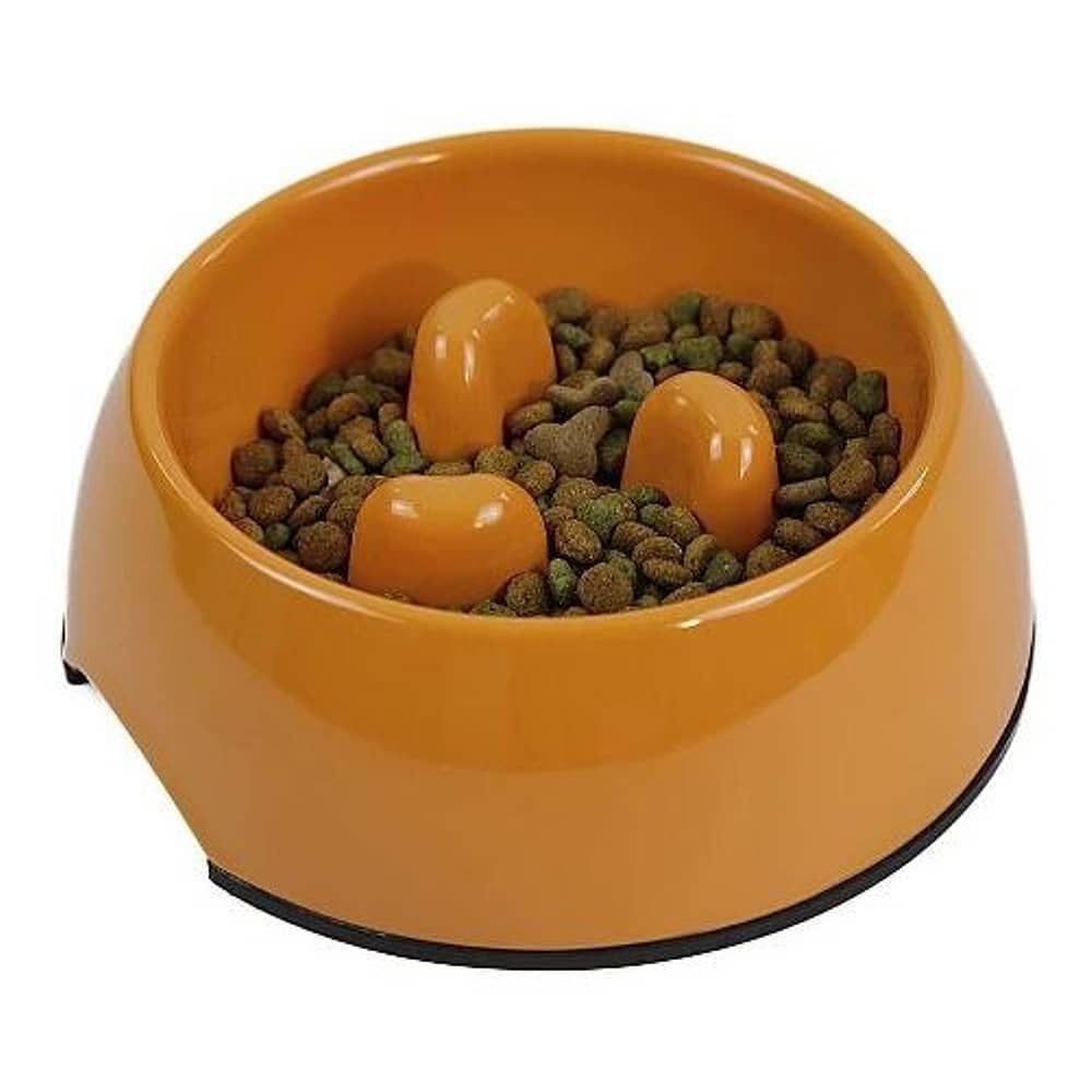 Plato Melamina Anti-ahogo Talla Xl Naranjo Perro Mascan image number 0.0