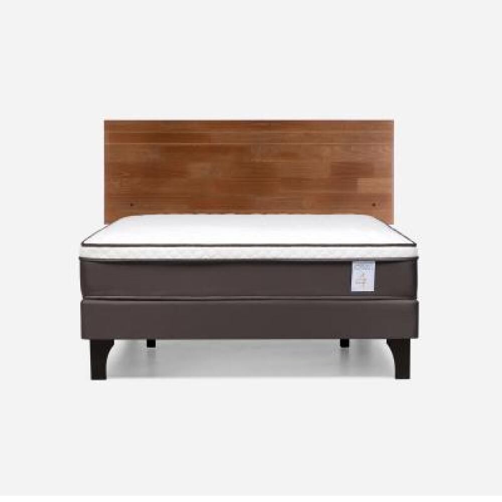 Cama Europea Rosen New Style 4 Plus / 2 Plazas / Base Normal + Respaldo Tabor Caramelo image number 7.0