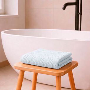Toalla De Ba&ntilde;o Cuerpo Savoy Nautica Home 76x137cm 100% Algod&oacute;n Ultra Suave Celeste