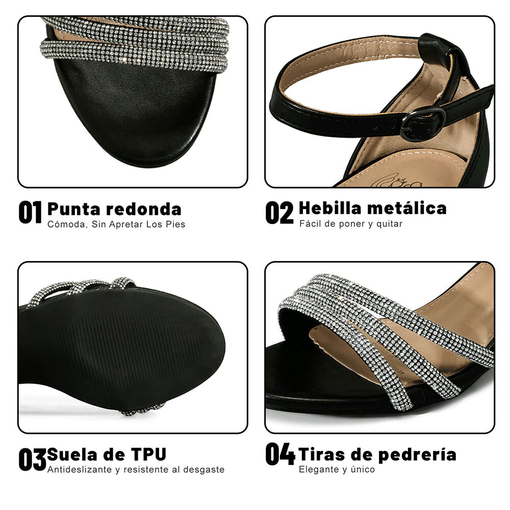 Sandalia Taco Grueso Elegante Moda Mujer Weide Gh175 image number 8.0