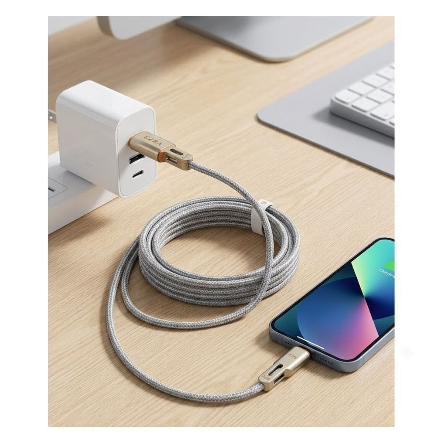 Cable 2en1 Usb-c Lightning Ezra 60w Carga R&aacute;pida Trenzado 1.2m image number 2.0