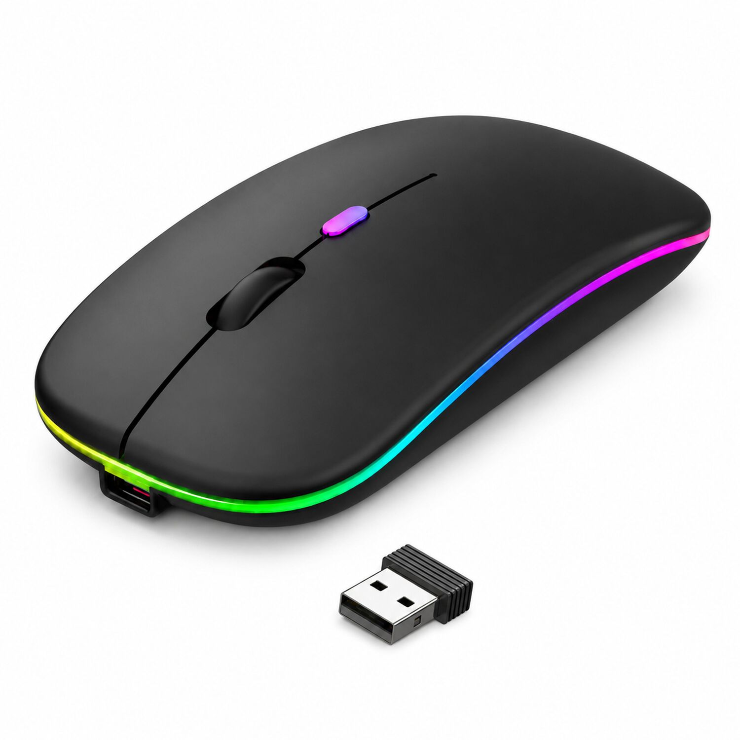 Mouse Inal&aacute;mbrico Dual Bluetooth + Usb 2g Recargable Rgb Bk image number 4.0