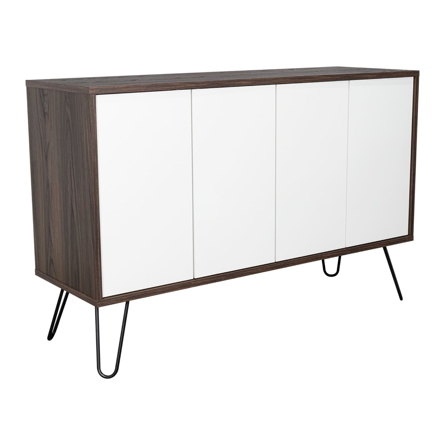 Arrimo Con 4 Puertas Y 4 Repisas Fm-001b Blanco Y Caf&eacute; Oscuro image number 0.0