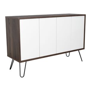 Arrimo Con 4 Puertas Y 4 Repisas Fm-001b Blanco Y Caf&eacute; Oscuro